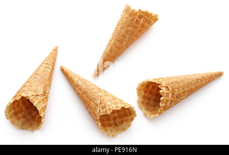 Ice cream cone over white background Stock Photo