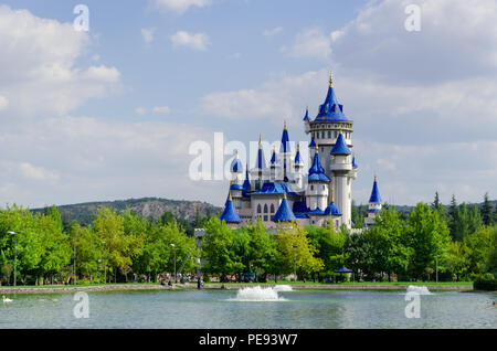 Fairytale castle in Sazova Park, Eskisehir.Turkey Stock Photo