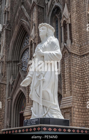 Statue of St. Philomena, in front of cathedral in Mysore Stock Photo