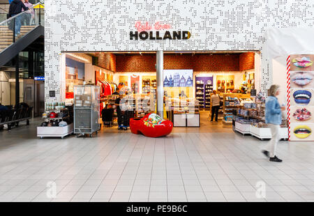 Amsterdam, Netherlands - June 01, 2018: Souvenir Shop In Schiphol Airport Stock Photo