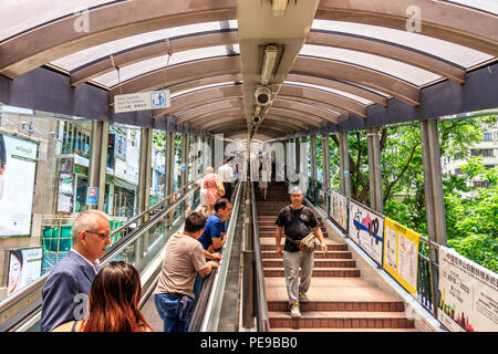 Hong Kong - June 27, 2018: Central–Mid-Levels Escalator In Hong Kong Stock Photo