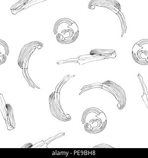 Sketch ghost soul path flying girls. Seamless vector pattern Stock Vector