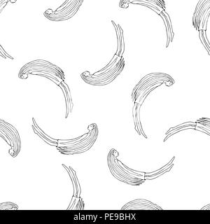 Sketch ghost soul path flying girls on white background. Seamless vector pattern Stock Vector