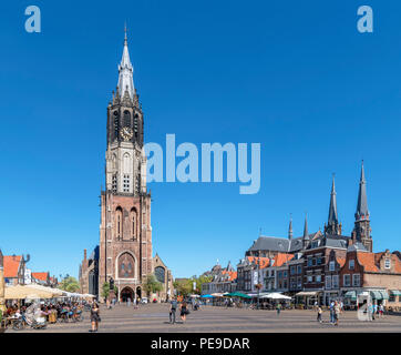 The historic 15th century Nieuwe Kerk (New Church) in the Markt (Market Square), Delft, Zuid-Holland (South Holland), Netherlands Stock Photo