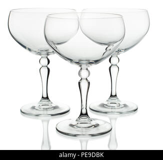 Tableware for alcoholic beverages, close-up on white isolated Stock Photo