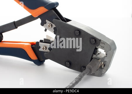 rg-45 close-up on white isolated Stock Photo