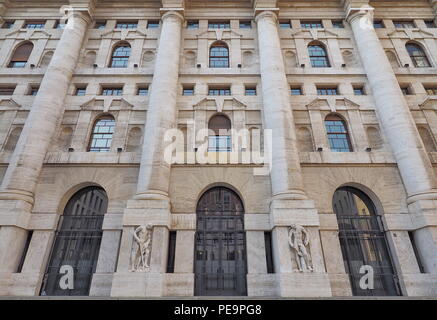 Midnight Palace, seat of the Italian stock exchange in Milan, Italy Stock Photo