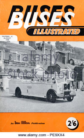Buses Illustrated, vintage UK monthly magazine from 1958 Stock Photo