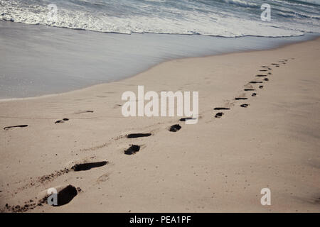 foorprints on sand Stock Photo