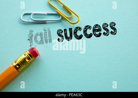 Making fail in to success by eraser Stock Photo