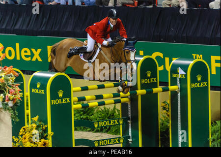Rolex World Cup Finals, Thomas and Mack Centre, Las Vegas, Nevada, USA, April 2009. Jumping Final, Rich Fellers (USA) riding Flexible Stock Photo