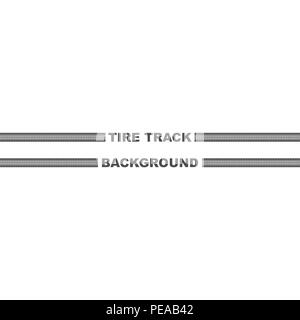 Two tire track silhouettes with sample text isolated on white background Stock Vector