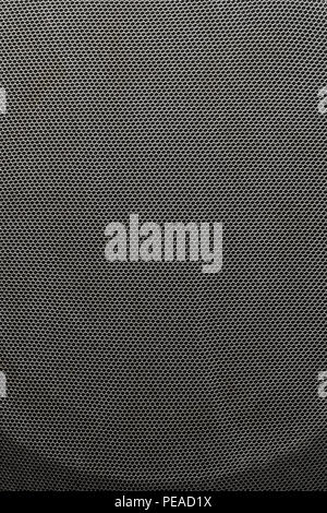 Protective fabric texture of loudspeaker. Loudspeaker background from mesh interwoven yarn Stock Photo