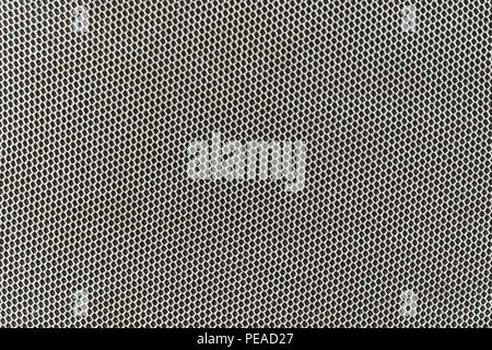 Protective fabric texture of loudspeaker. Loudspeaker background from mesh interwoven yarn Stock Photo