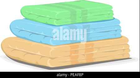 Pile of bath towels Stock Vector