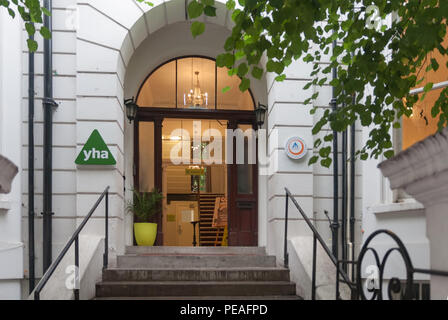 Bolton Gardens, London-September 8,2017: Entrance of YHA London Earls Court hostel  on September 8, 2017 in London, United Kingdom Stock Photo