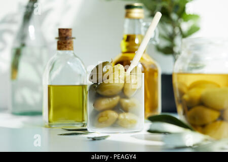 Glass Olive Jar with Spoon