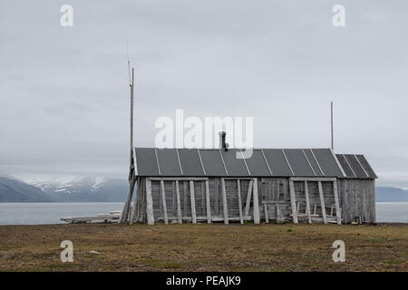 Kapp Toscana, Svalbard, Norway. Hut at Kapp Toscana Stock Photo