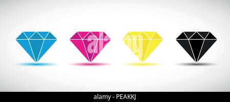 CMYK diamonds primary colors print vector illustration EPS10 Stock Vector