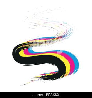 CMYK brushstroke primary colors print vector illustration EPS10 Stock Vector