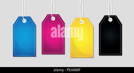 CMYK label primary colors print vector illustration EPS10 Stock Vector