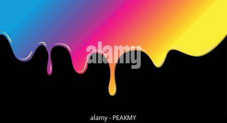 CMYK primary liquid colors print vector illustration EPS10 Stock Vector