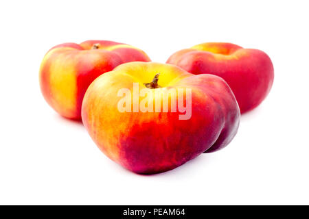 Saturn peaches on a white background Stock Photo