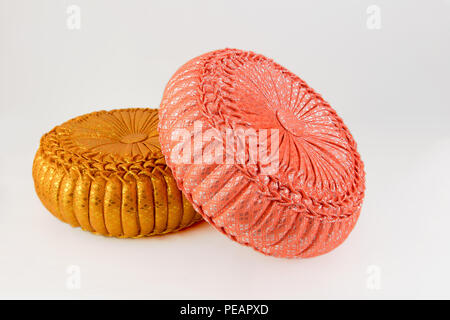Thai circle pillow isolated on white background Stock Photo