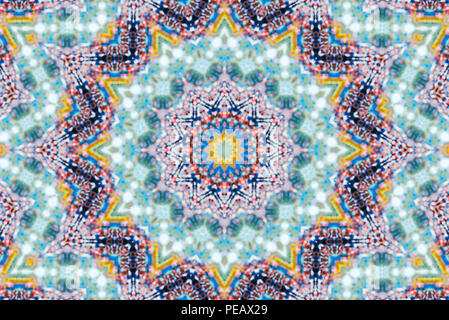 Psychedelic kaleidoscopic illusive symmetrical pattern as background Stock Photo