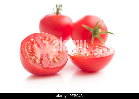 Tasty sliced tomato isolated on white background. Stock Photo