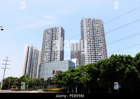 Chongqin, Chongqin, China. 14th Aug, 2018. Chongqing, CHINA-Colorful residential buildings in southwest China's Chongqing. Credit: SIPA Asia/ZUMA Wire/Alamy Live News Stock Photo