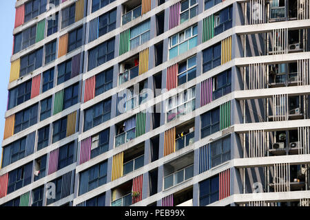 Chongqin, Chongqin, China. 14th Aug, 2018. Chongqing, CHINA-Colorful residential buildings in southwest China's Chongqing. Credit: SIPA Asia/ZUMA Wire/Alamy Live News Stock Photo