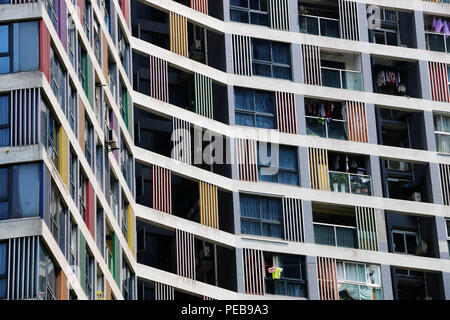 Chongqin, Chongqin, China. 14th Aug, 2018. Chongqing, CHINA-Colorful residential buildings in southwest China's Chongqing. Credit: SIPA Asia/ZUMA Wire/Alamy Live News Stock Photo