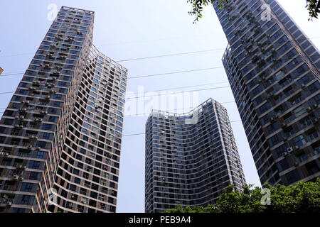 Chongqin, Chongqin, China. 14th Aug, 2018. Chongqing, CHINA-Colorful residential buildings in southwest China's Chongqing. Credit: SIPA Asia/ZUMA Wire/Alamy Live News Stock Photo