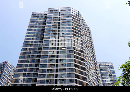 Chongqin, Chongqin, China. 14th Aug, 2018. Chongqing, CHINA-Colorful residential buildings in southwest China's Chongqing. Credit: SIPA Asia/ZUMA Wire/Alamy Live News Stock Photo