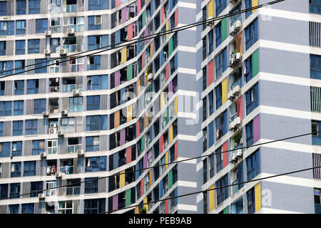 Chongqin, Chongqin, China. 14th Aug, 2018. Chongqing, CHINA-Colorful residential buildings in southwest China's Chongqing. Credit: SIPA Asia/ZUMA Wire/Alamy Live News Stock Photo