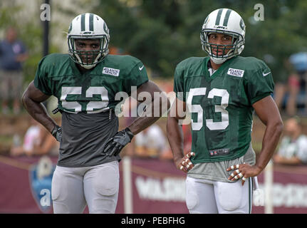 New York Jets center Kevin Mawae watches from sidelines wearing Reebok  Sharktooth cap against the Oakland Raiders. The Jets defeated the Raiders,  27-24, in overtime at Network Associates Coliseum in Oakland, Calif.