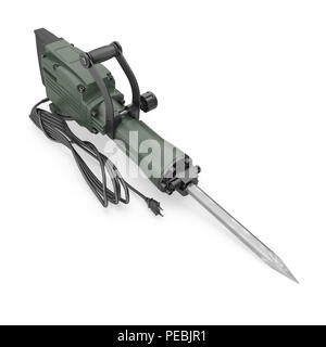 Electric Demolition Jack Hammer on White. 3D illustration Stock Photo