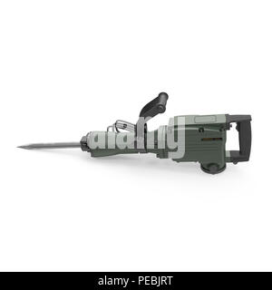 Electric Demolition Jack Hammer on White. 3D illustration Stock Photo