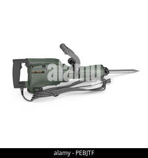 Electric Demolition Jack Hammer on White. 3D illustration Stock Photo