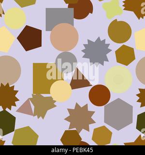 Seamless abstract mixed geometric pattern, colorful & artistic for graphic design, catalog, textile or texture printing & background. Vector illustrat Stock Vector
