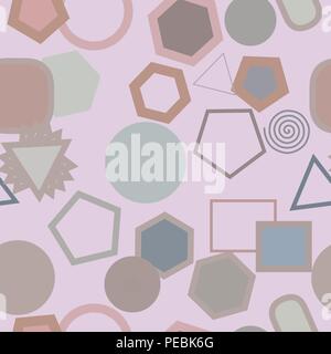 Seamless abstract mixed geometric pattern, colorful & artistic for graphic design, catalog, textile or texture printing & background. Vector illustrat Stock Vector