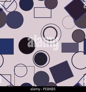 Seamless abstract colored geometric ellipse & square box pattern. Good for web page, wallpaper, graphic design, catalog, texture or background. Vector Stock Vector