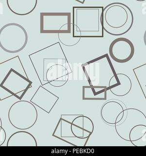 Seamless abstract colored geometric ellipse & square box pattern. Good for web page, wallpaper, graphic design, catalog, texture or background. Vector Stock Vector
