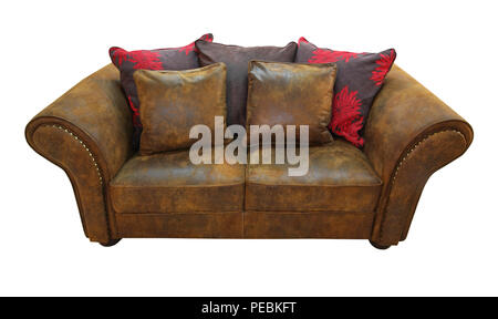 Leather sofa isolated included clipping path Stock Photo