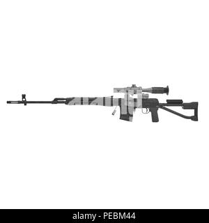 Dragunov Sniper Rifle SVD isolated on white. 3D illustration Stock Photo