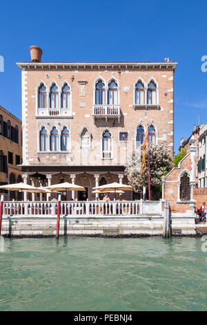 Palazzetto Stern, or Hotel Palazzo Stern, Grand Canal, Dorsoduro, Venice, Veneto, Italy, Venetian Gothic facade. Luxury hotel. Stock Photo
