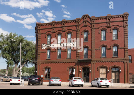 Grand Union Hotel is an Historic Landmark in Fort Benton, Montana, USA Stock Photo