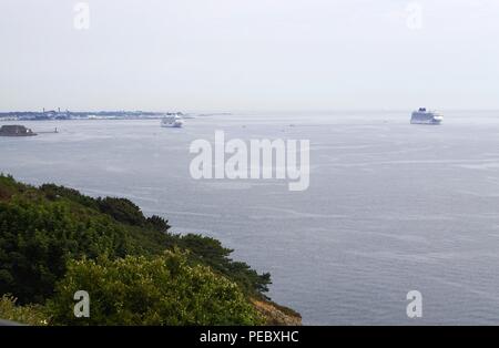 St Peter Port Bay from St Martins Point Guernsey Stock Photo