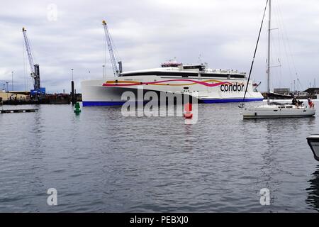 Condor Ferries Condor Liberation arrives at St Peter Port, Guernsey# Stock Photo